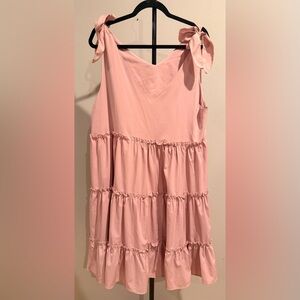 C+D+M Pink Sleeveless Tiered Dress
